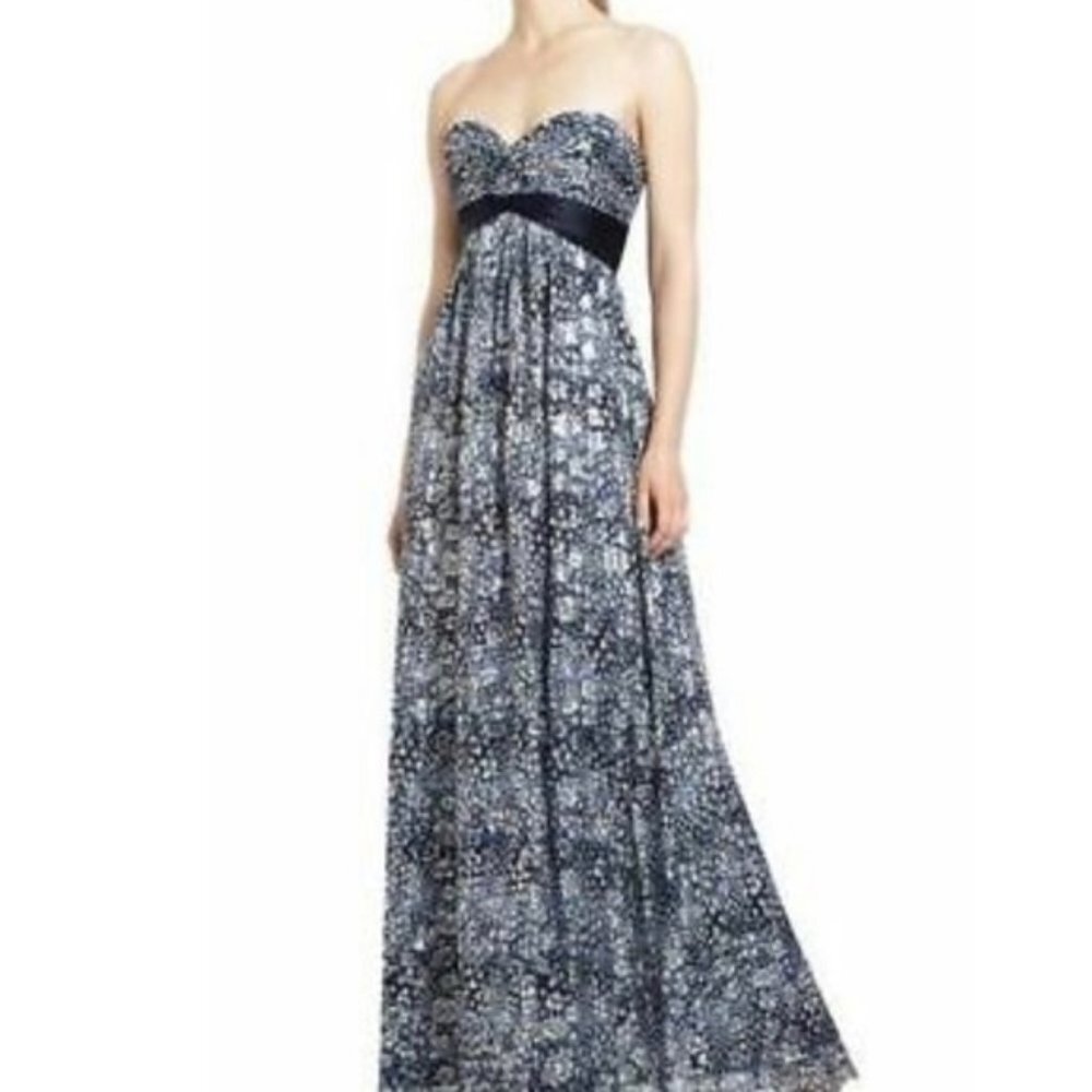 BcbgMaxazria Kai Multi Blue and Black Maxi dress